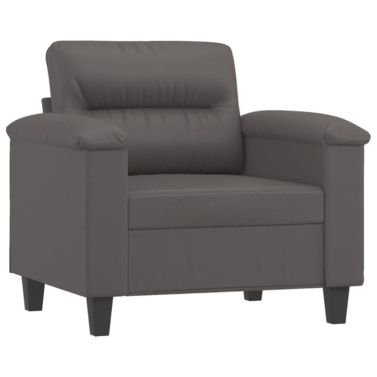 Fauteuil 60 cm kunstleer grijs