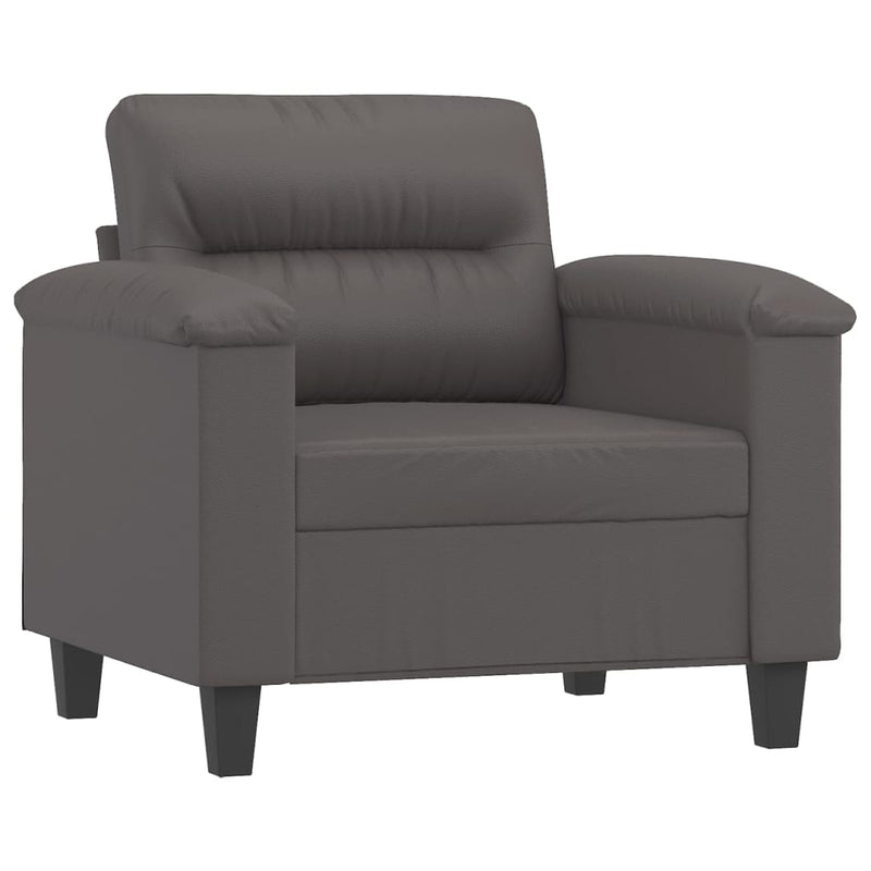 Fauteuil 60 cm kunstleer grijs