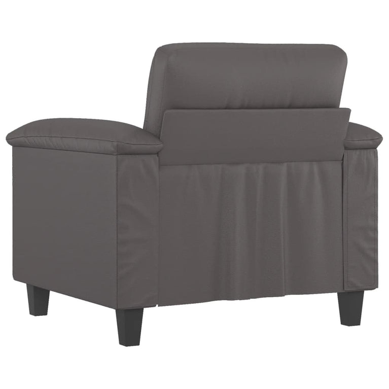 Fauteuil 60 cm kunstleer grijs