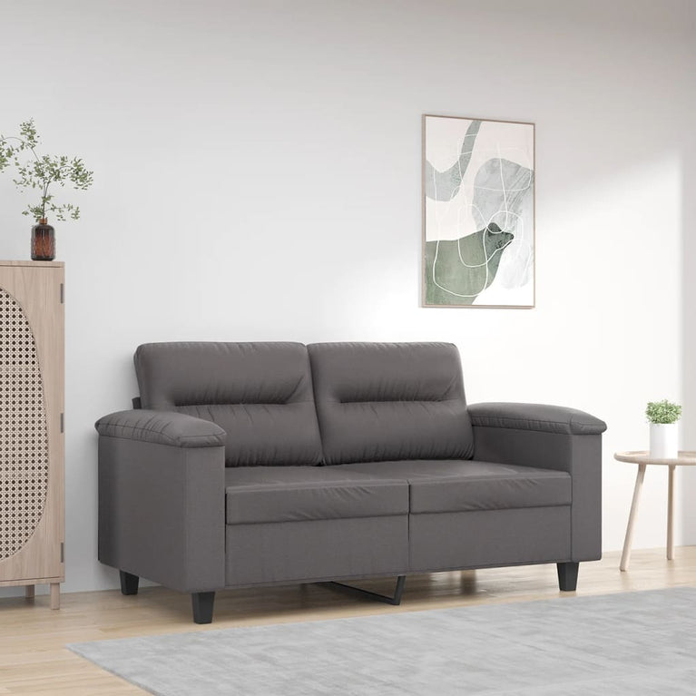 Tweezitsbank 120 cm kunstleer grijs