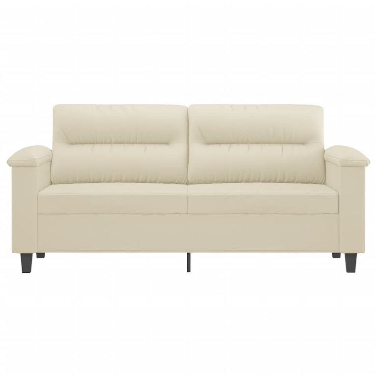 Tweezitsbank 140 cm kunstleer crèmekleurig