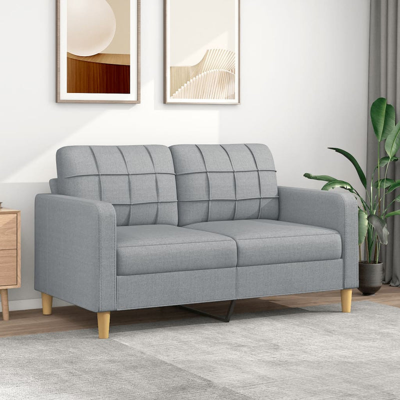 Tweezitsbank 140 cm stof lichtgrijs
