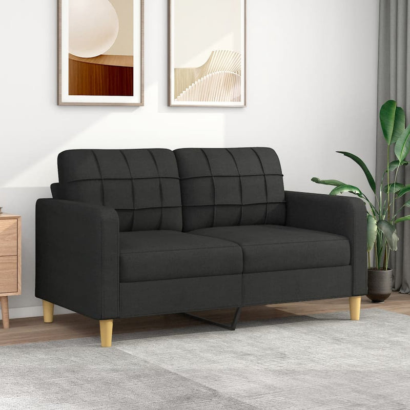 Tweezitsbank 140 cm stof zwart
