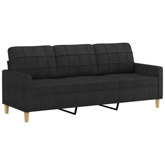 Driezitsbank 180 cm stof zwart MeubelReus