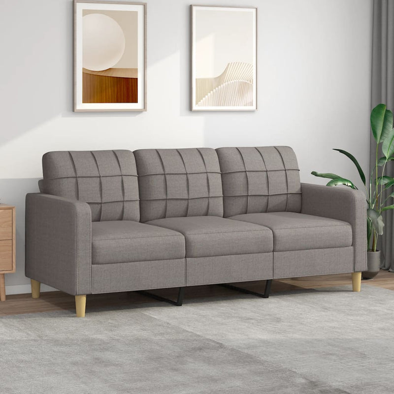 Driezitsbank 180 cm stof taupe MeubelReus