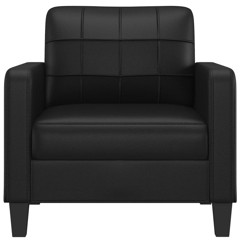 Fauteuil 60 cm kunstleer zwart