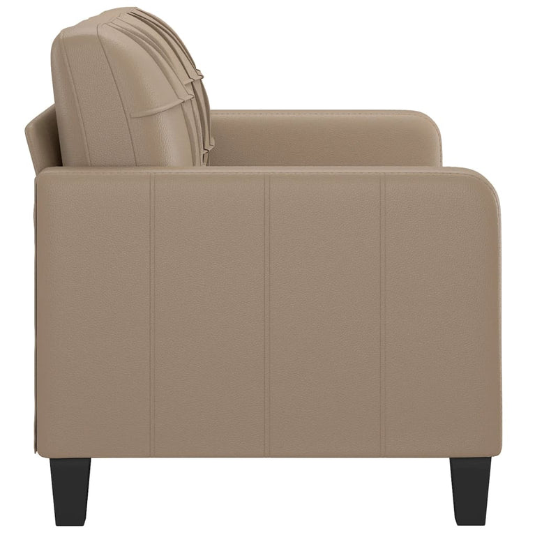 Tweezitsbank 140 cm kunstleer cappuccinokleurig