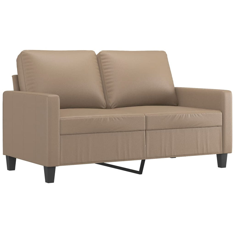 Tweezitsbank 120 cm kunstleer cappuccinokleurig