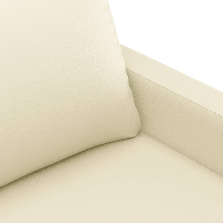Tweezitsbank 140 cm kunstleer crèmekleurig MeubelReus