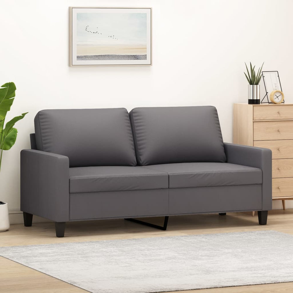 Tweezitsbank 140 cm kunstleer grijs MeubelReus