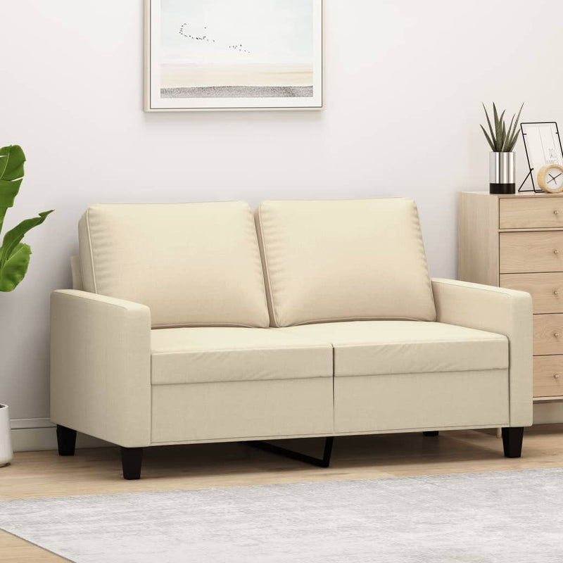 Tweezitsbank 120 cm stof crèmekleurig MeubelReus