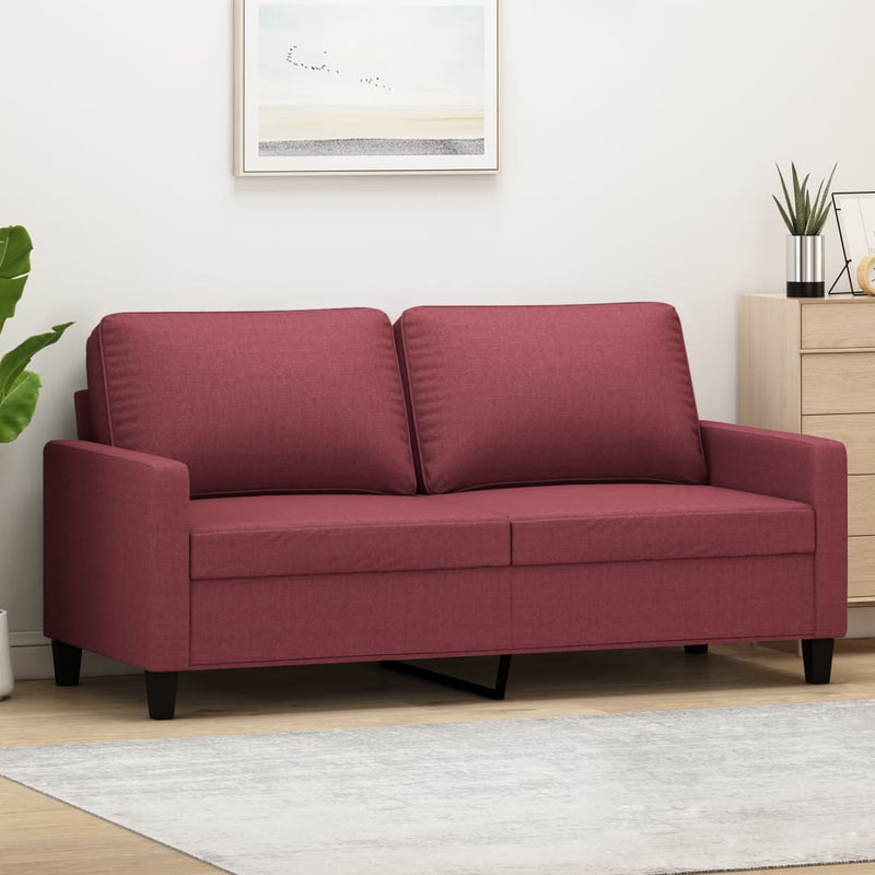 Tweezitsbank 140 cm stof wijnrood MeubelReus
