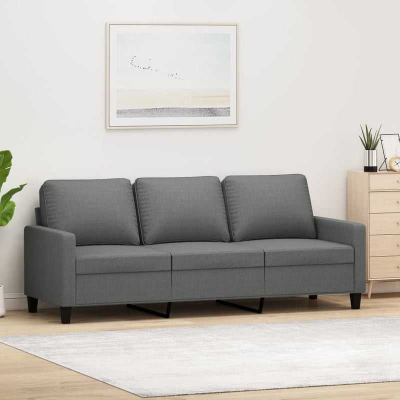 Driezitsbank 180 cm stof donkergrijs MeubelReus
