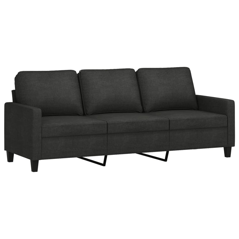 Driezitsbank 180 cm stof zwart MeubelReus