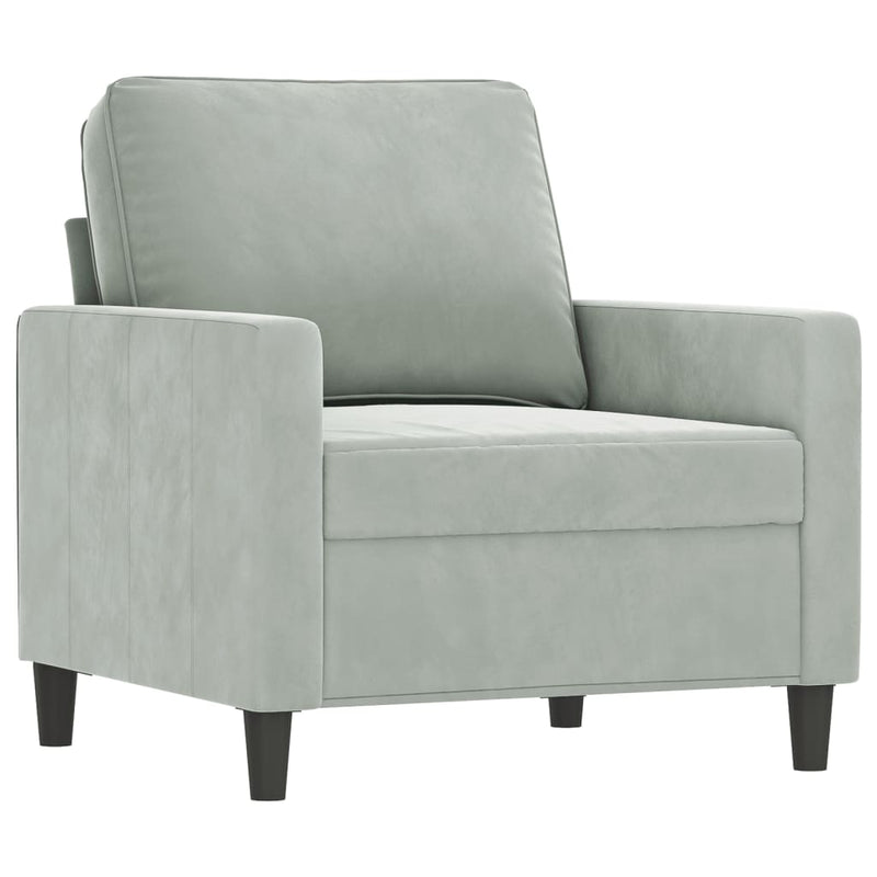 Fauteuil 60 cm fluweel lichtgrijs