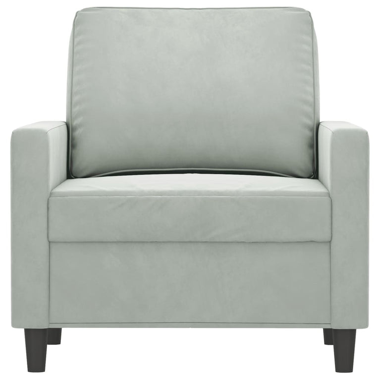 Fauteuil 60 cm fluweel lichtgrijs