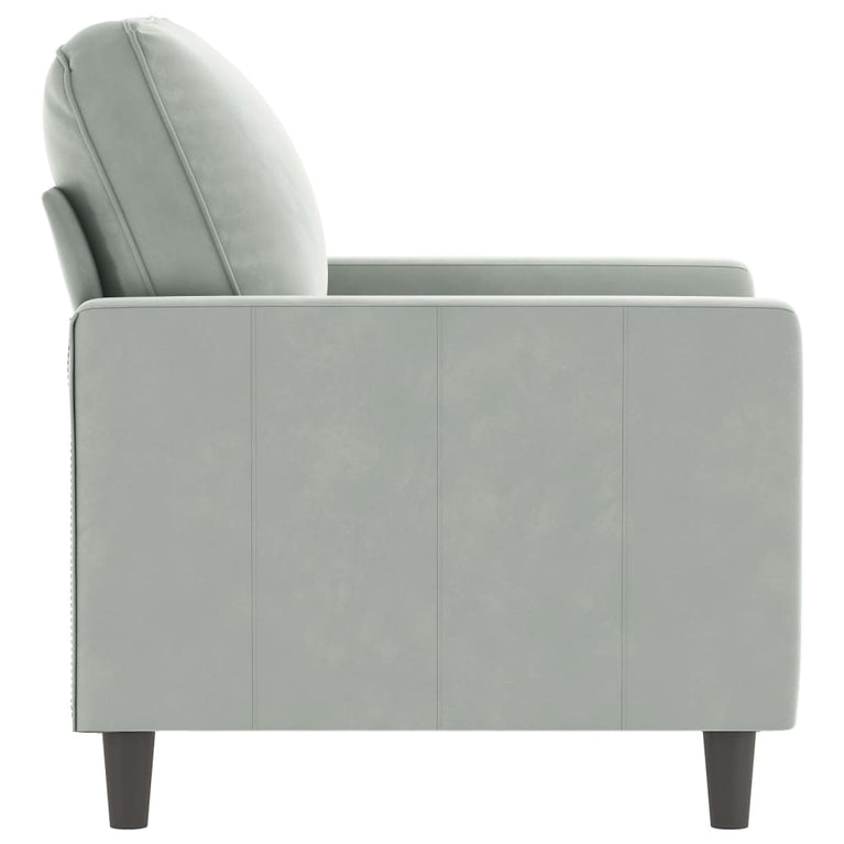 Fauteuil 60 cm fluweel lichtgrijs