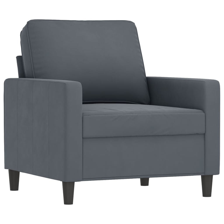 Fauteuil 60 cm fluweel donkergrijs