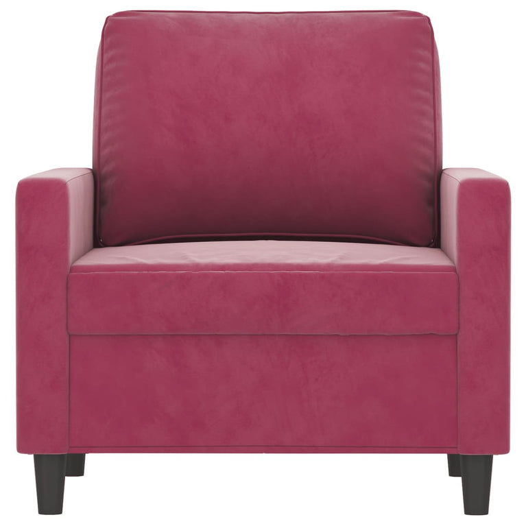 Fauteuil 60 cm fluweel wijnrood