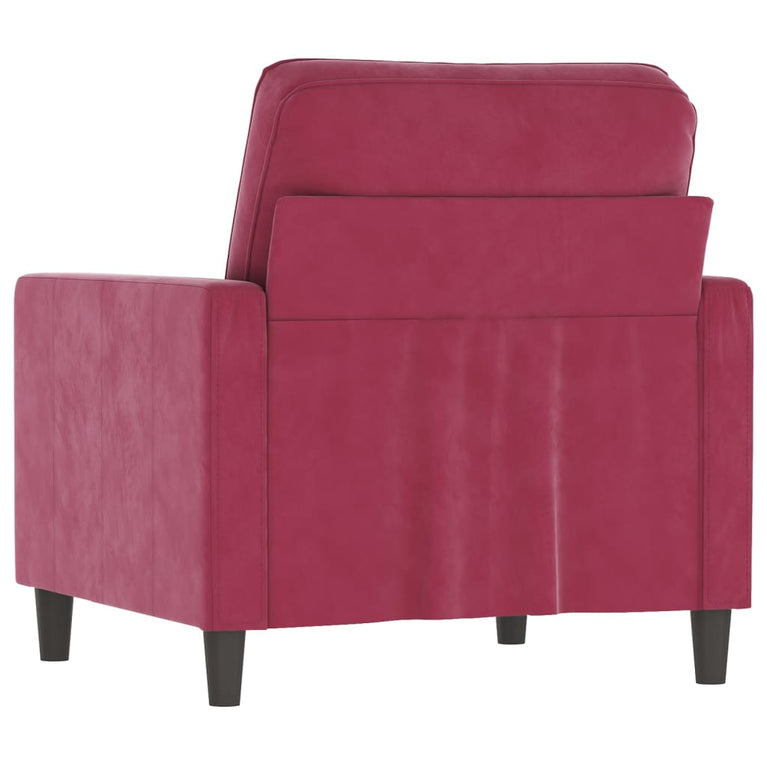 Fauteuil 60 cm fluweel wijnrood