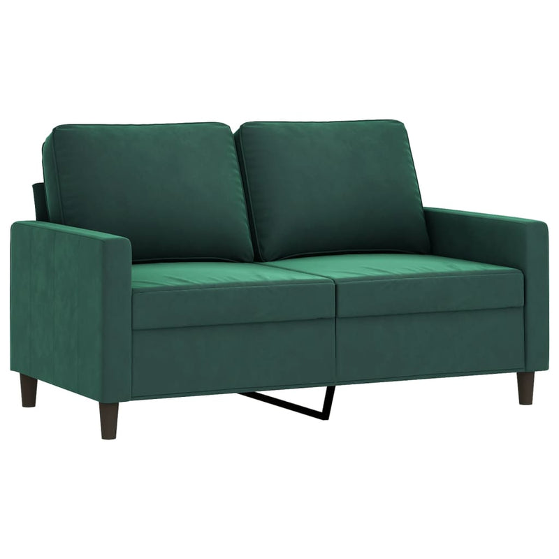 Tweezitsbank 120 cm fluweel donkergroen