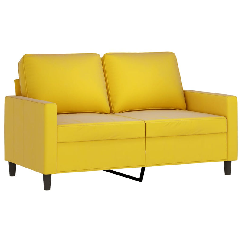 Tweezitsbank 120 cm fluweel geel