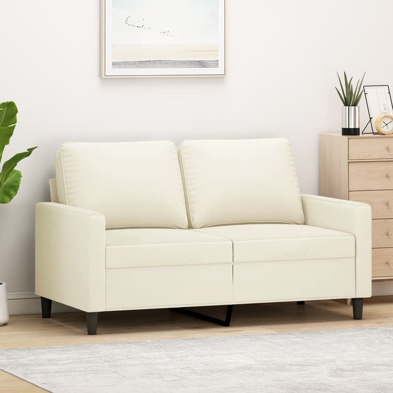 Tweezitsbank 120 cm fluweel crèmekleurig