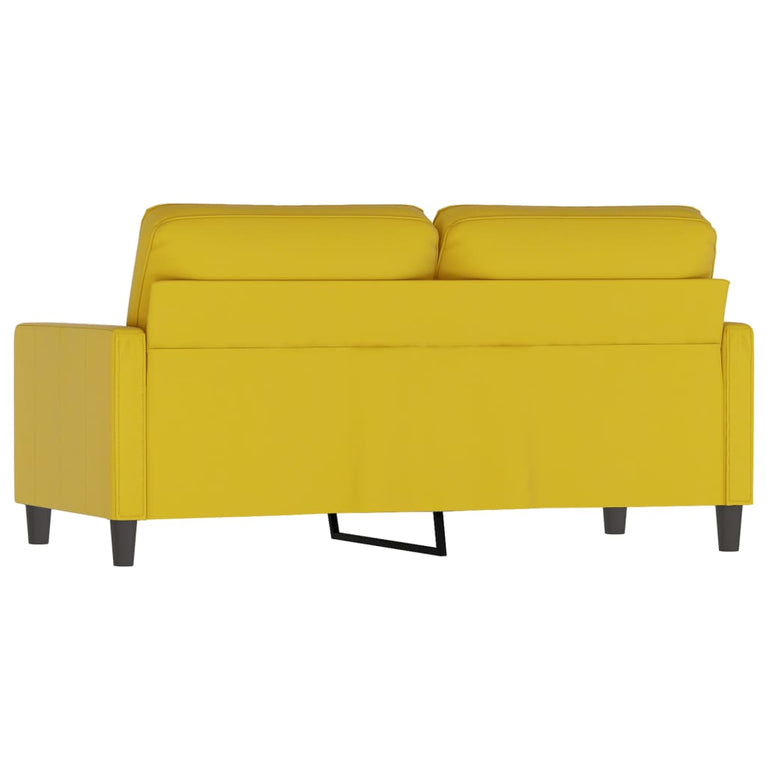 Tweezitsbank 140 cm fluweel geel
