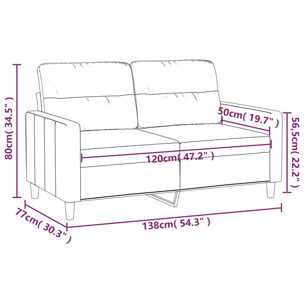 Tweezitsbank 120 cm stof lichtgeel MeubelReus
