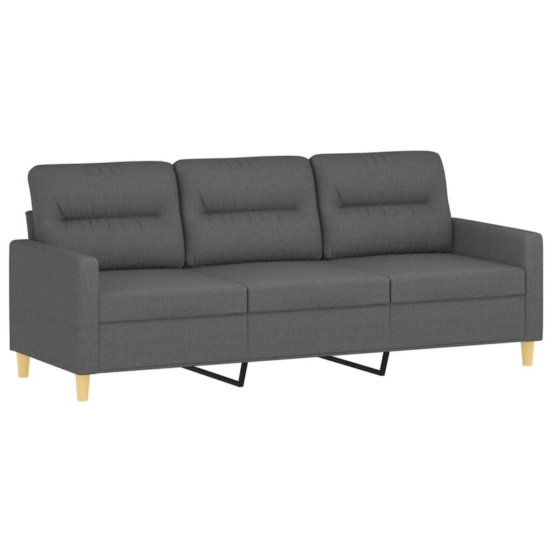 Driezitsbank 180 cm stof donkergrijs MeubelReus