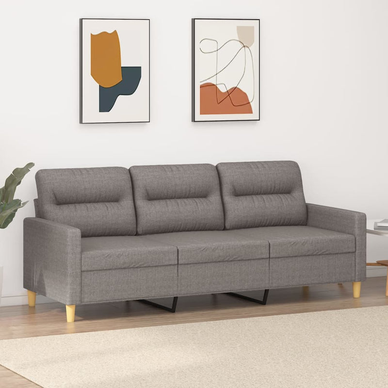 Driezitsbank 180 cm stof taupe MeubelReus