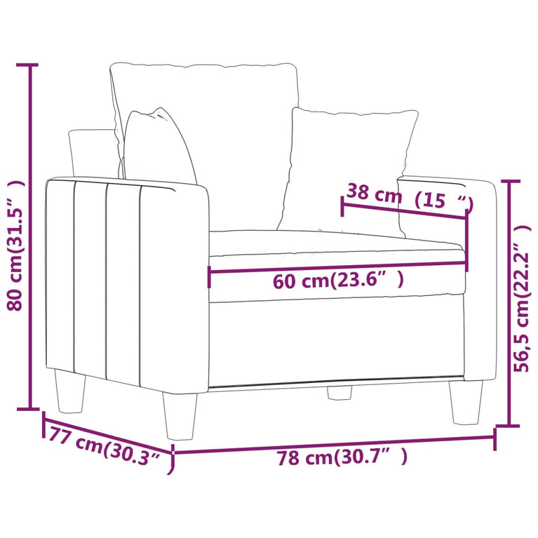 Fauteuil 60 cm stof donkergrijs MeubelReus