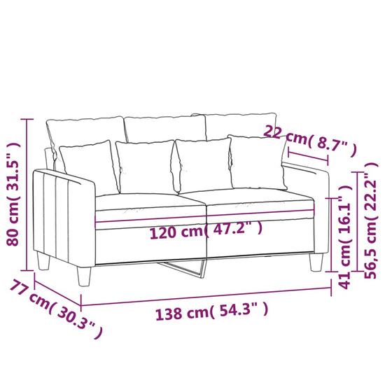 Tweezitsbank 120 cm stof crèmekleurig MeubelReus