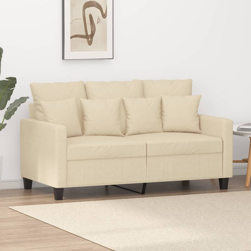 Tweezitsbank 120 cm stof crèmekleurig MeubelReus