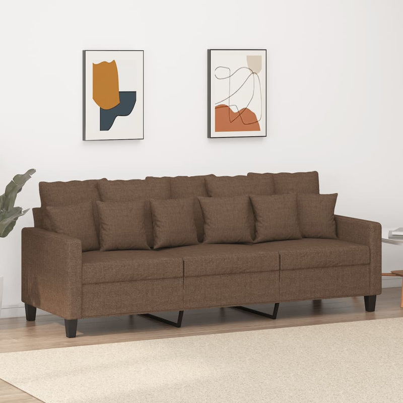 Driezitsbank 180 cm stof bruin MeubelReus