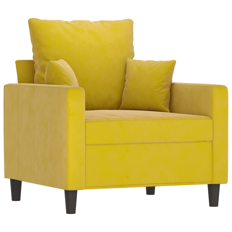 Fauteuil 60 cm fluweel geel