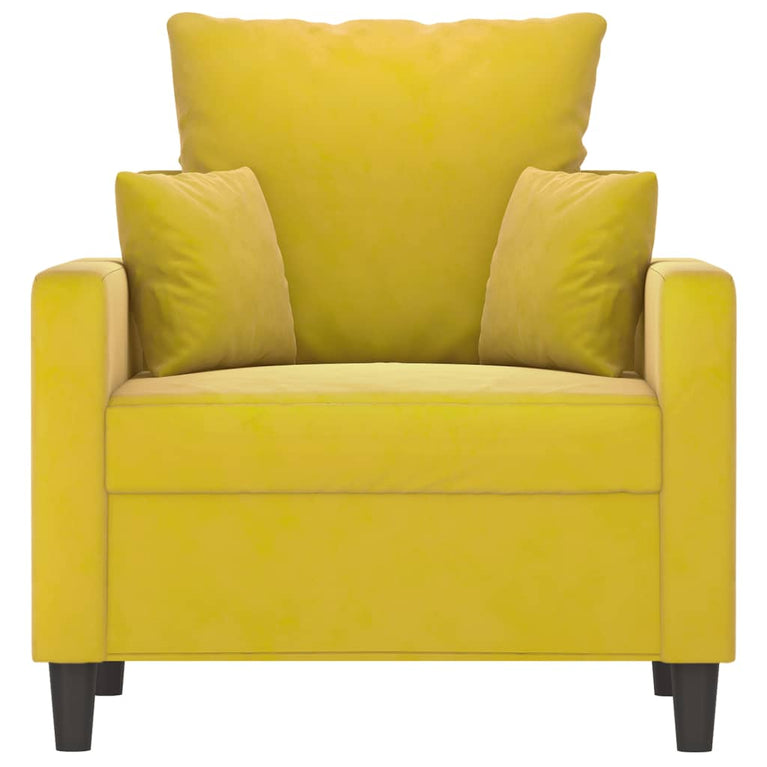 Fauteuil 60 cm fluweel geel