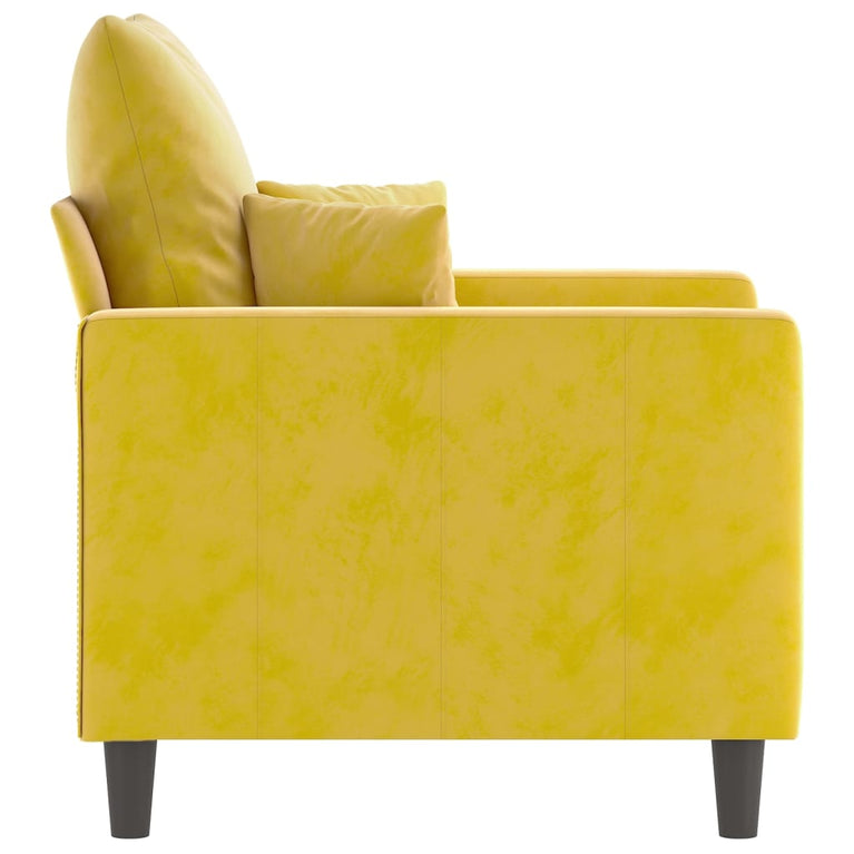 Fauteuil 60 cm fluweel geel