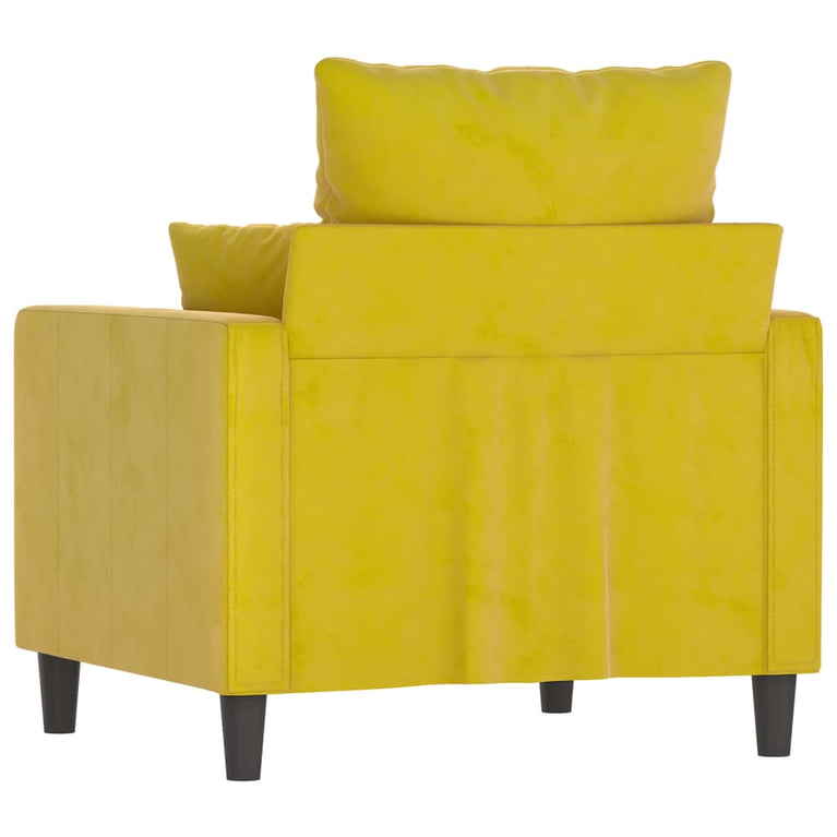 Fauteuil 60 cm fluweel geel