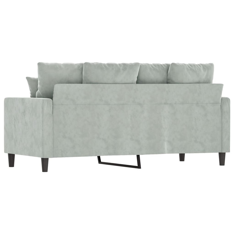 Tweezitsbank 140 cm fluweel lichtgrijs