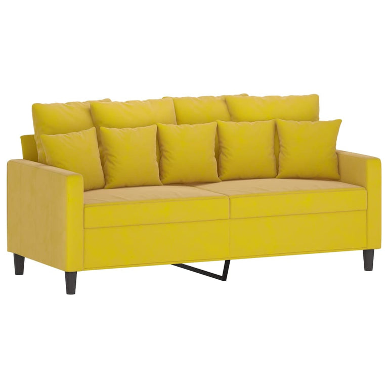 Tweezitsbank 140 cm fluweel geel
