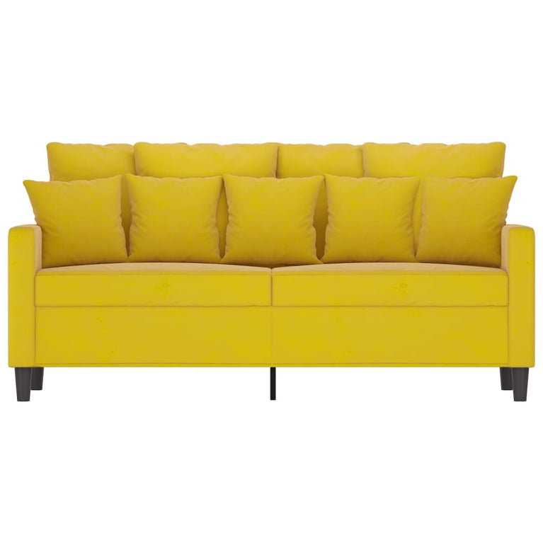Tweezitsbank 140 cm fluweel geel