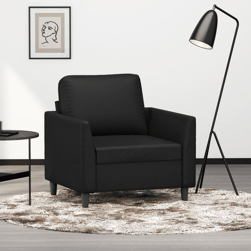 Fauteuil 60 cm kunstleer zwart MeubelReus