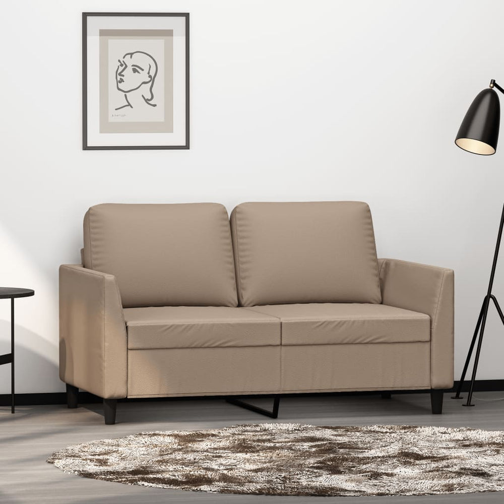 Tweezitsbank 120 cm kunstleer cappuccinokleurig MeubelReus