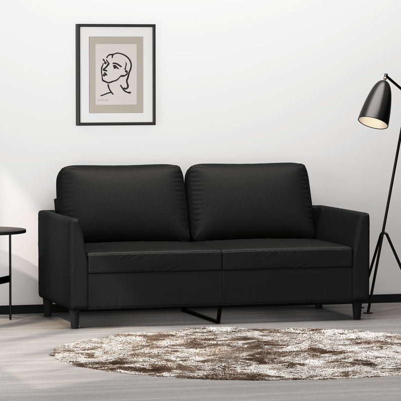 Tweezitsbank 140 cm kunstleer zwart MeubelReus