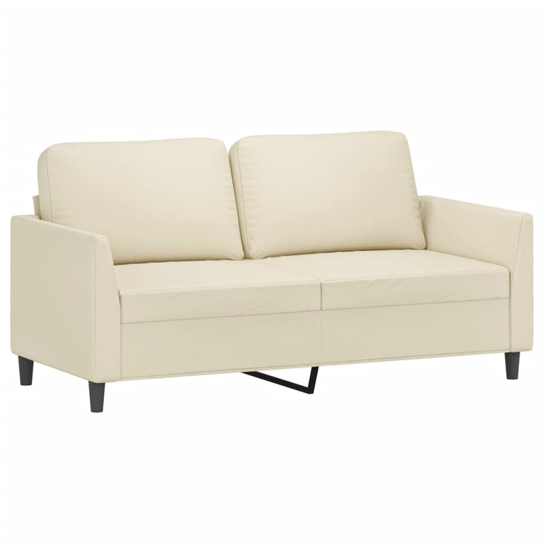 Tweezitsbank 140 cm kunstleer crèmekleurig MeubelReus