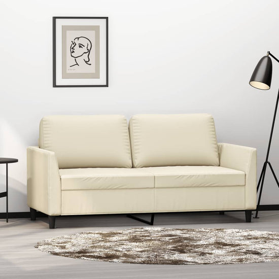 Tweezitsbank 140 cm kunstleer crèmekleurig MeubelReus