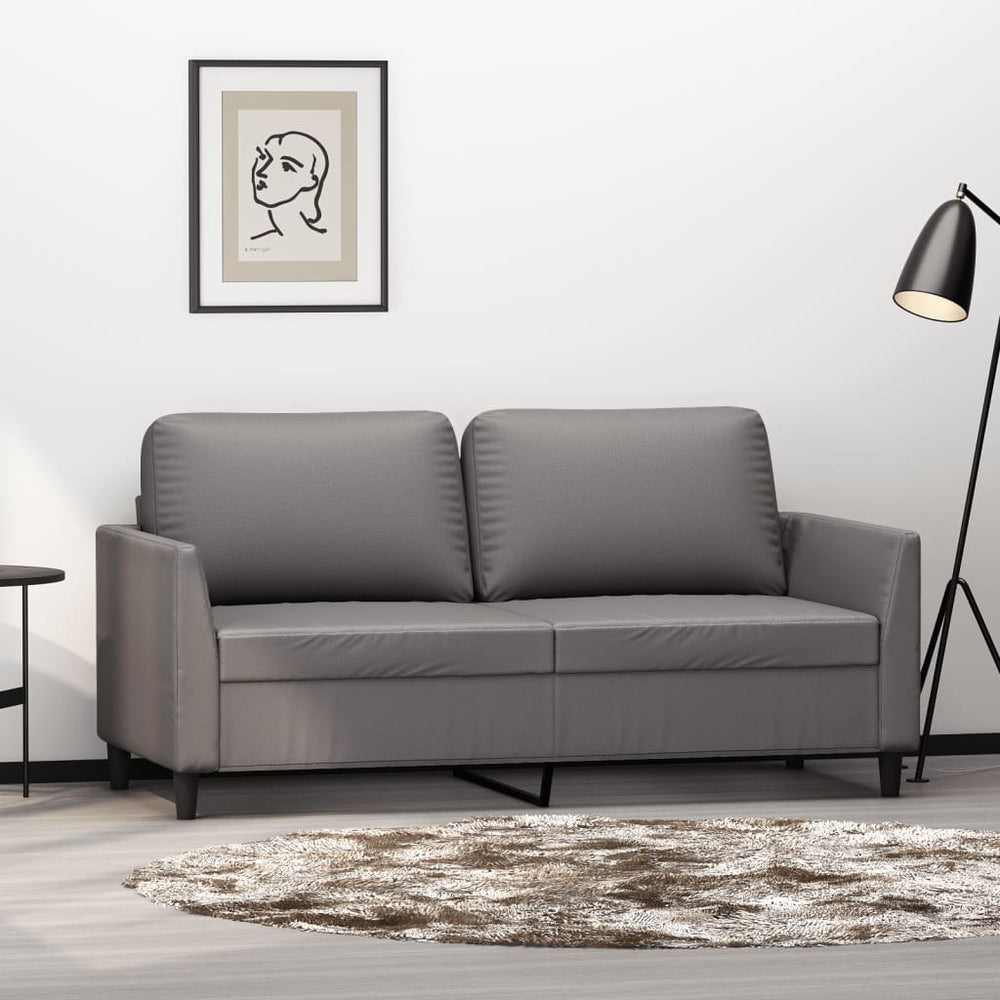 Tweezitsbank 140 cm kunstleer grijs MeubelReus