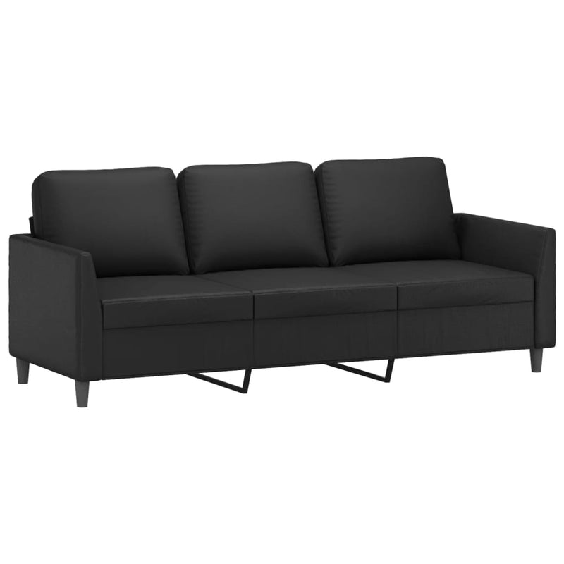 Driezitsbank 180 cm kunstleer zwart MeubelReus