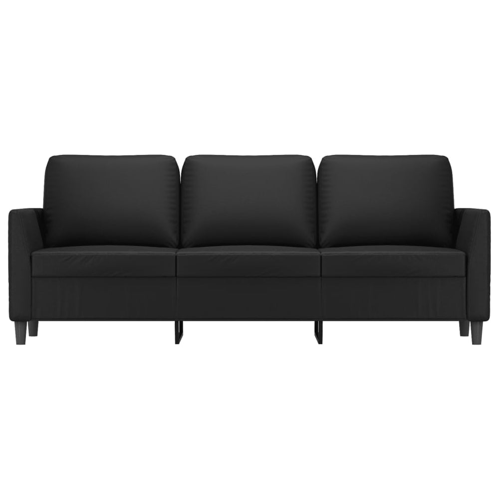Driezitsbank 180 cm kunstleer zwart MeubelReus